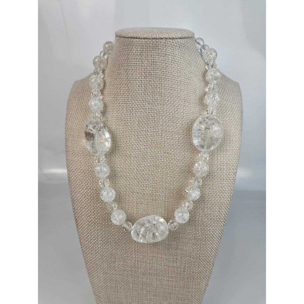 Polished Clear‎ Quartz Crystal Beaded Necklace